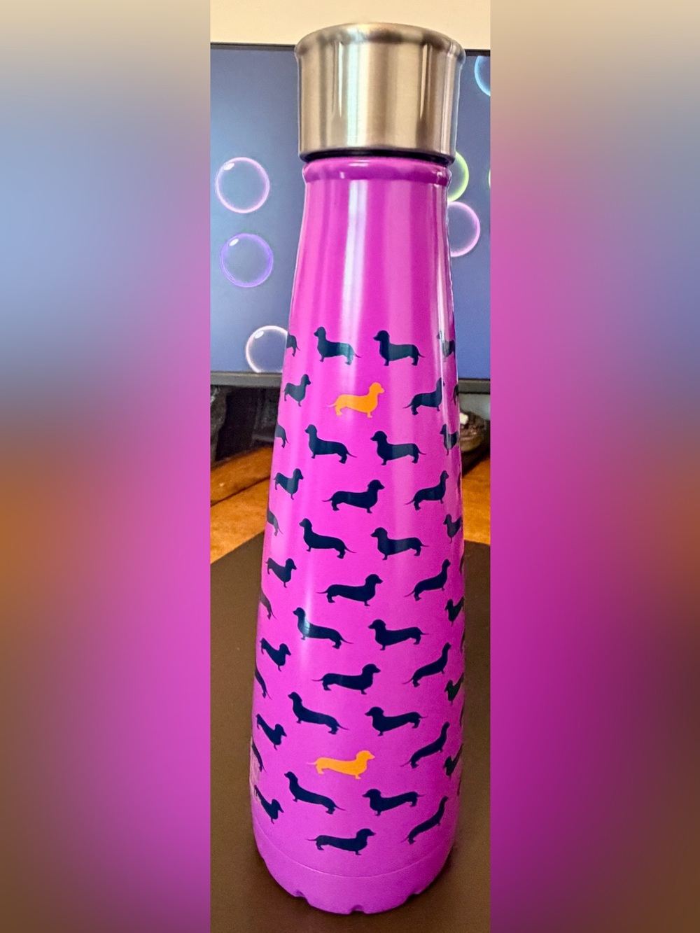 Sip by Swell Purple Dachshund silhouettes Insulated Thermos Bottle 15oz Hot/Cold